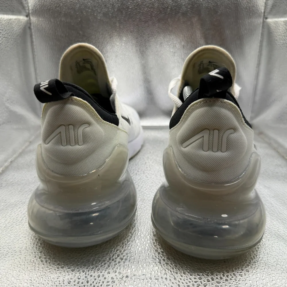 Size 11 Nike Air Max 270 White Black Mens Lace-Up Running‎ Shoes AH8050-100